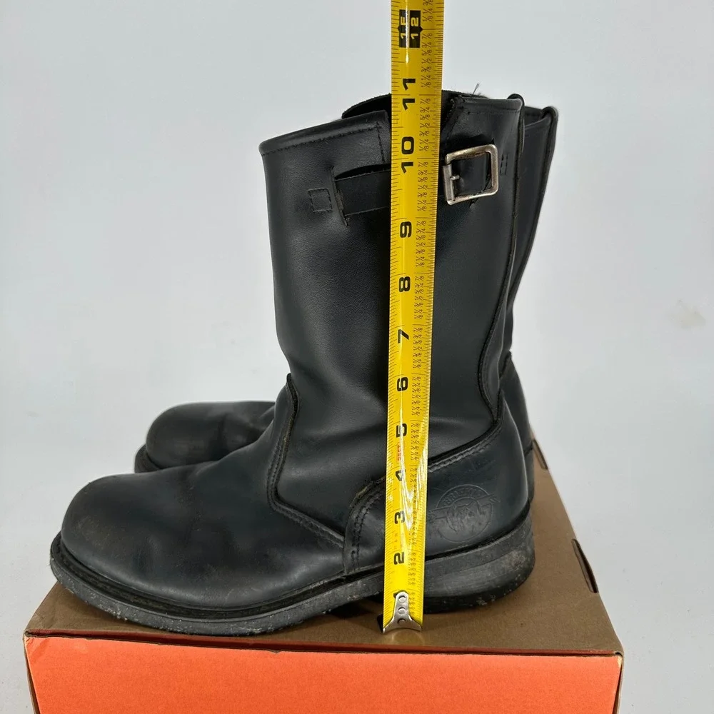 Vintage Brahma Steel Toe Engineer Black Leather Boots USA  display picture 2